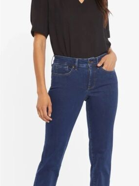 NYDJ Blue Stretch MARILYN Straight-Leg Jeans Size 18 Petite